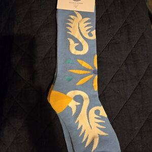 Double D Ranch Blue and Yellow Artistic Socks